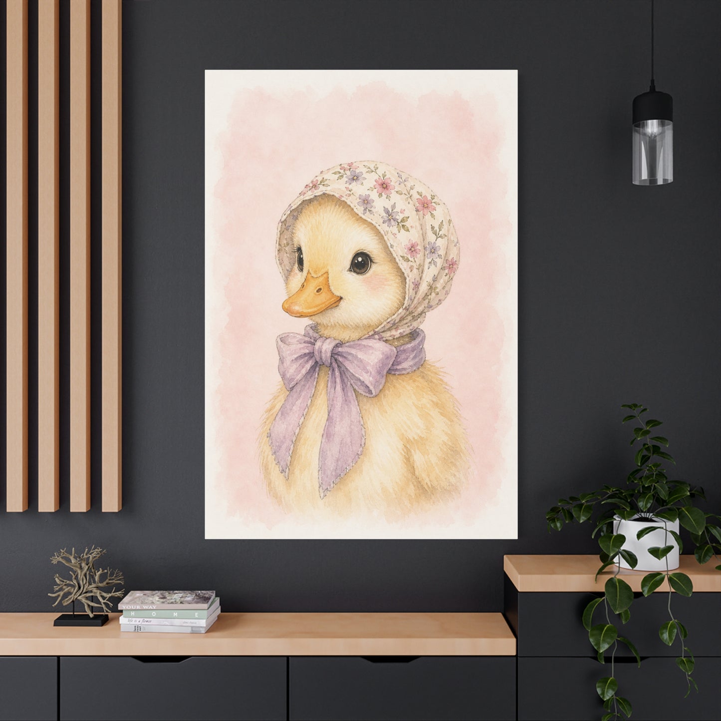 Baby Duck Nursery Canvas Wall Art | Watercolor Animal Print | Kids Room Decor