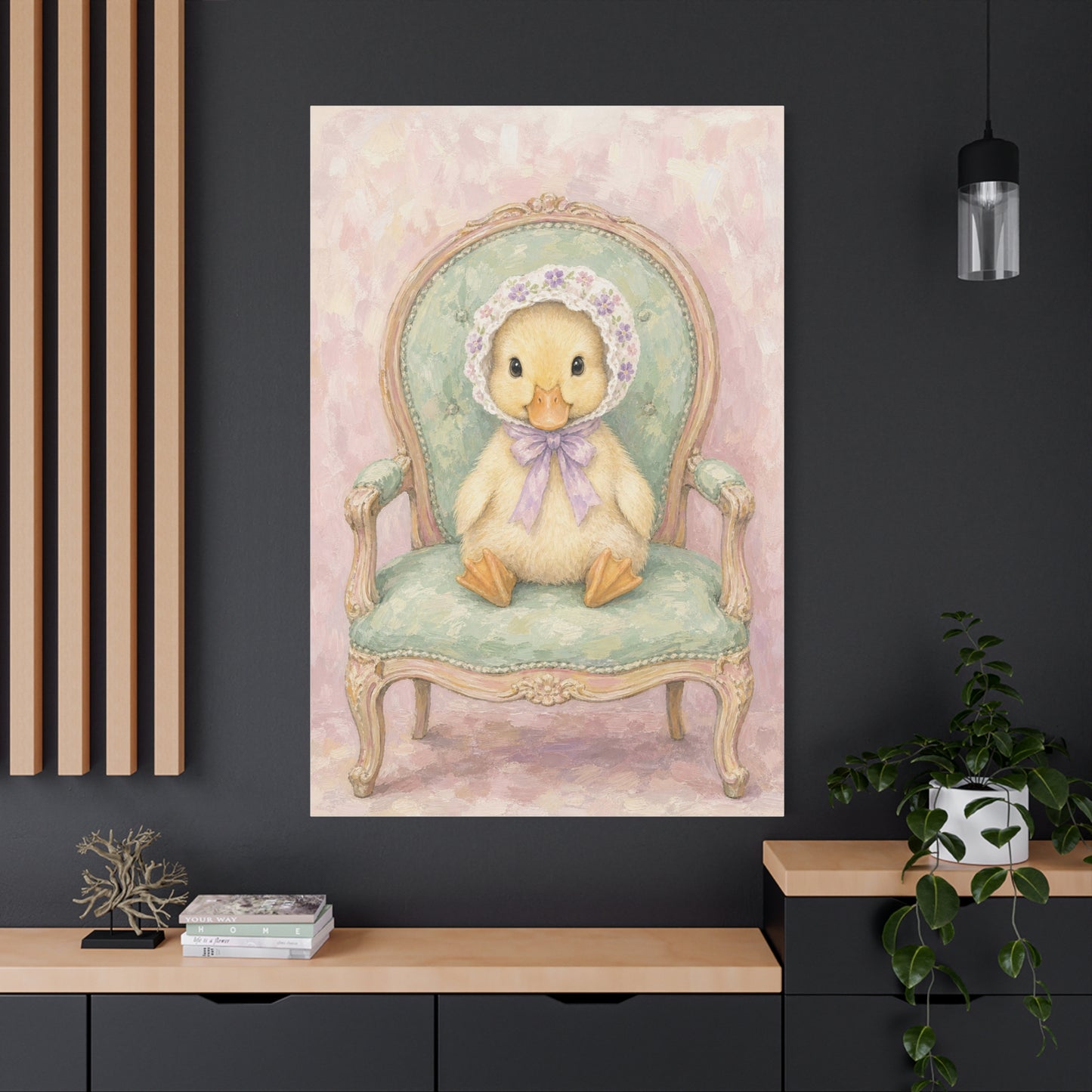 Baby Duck Nursery Canvas Wall Art | Watercolor Animal Print | Kids Room Decor