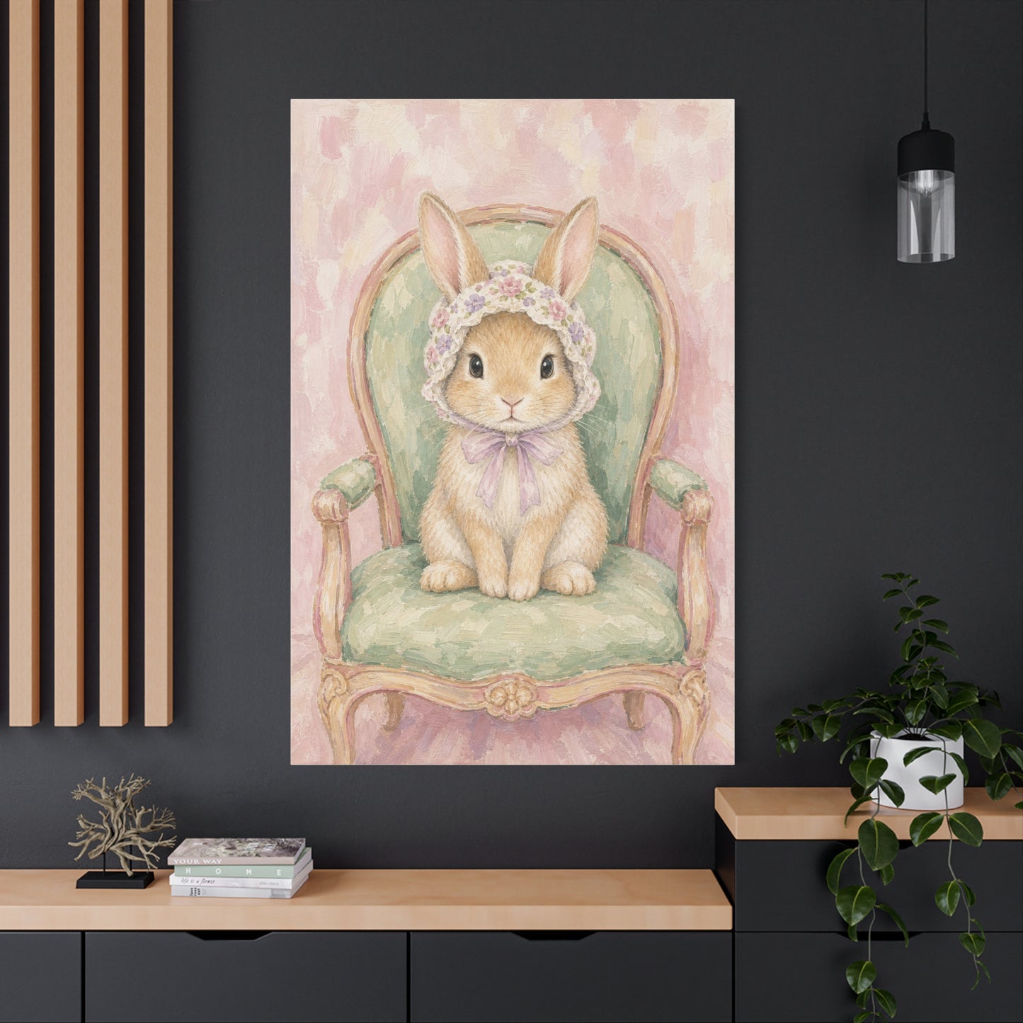 Baby Rabbit Nursery Canvas Wall Art | Watercolor Animal Print | Kids Room Decor