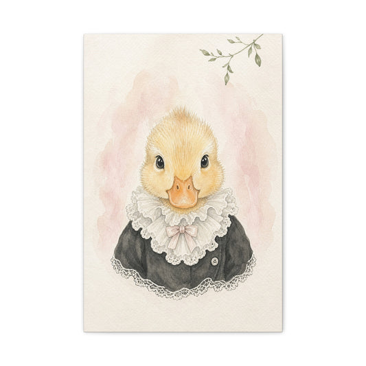 Baby Duck Nursery Canvas Wall Art | Watercolor Animal Print | Kids Room Decor