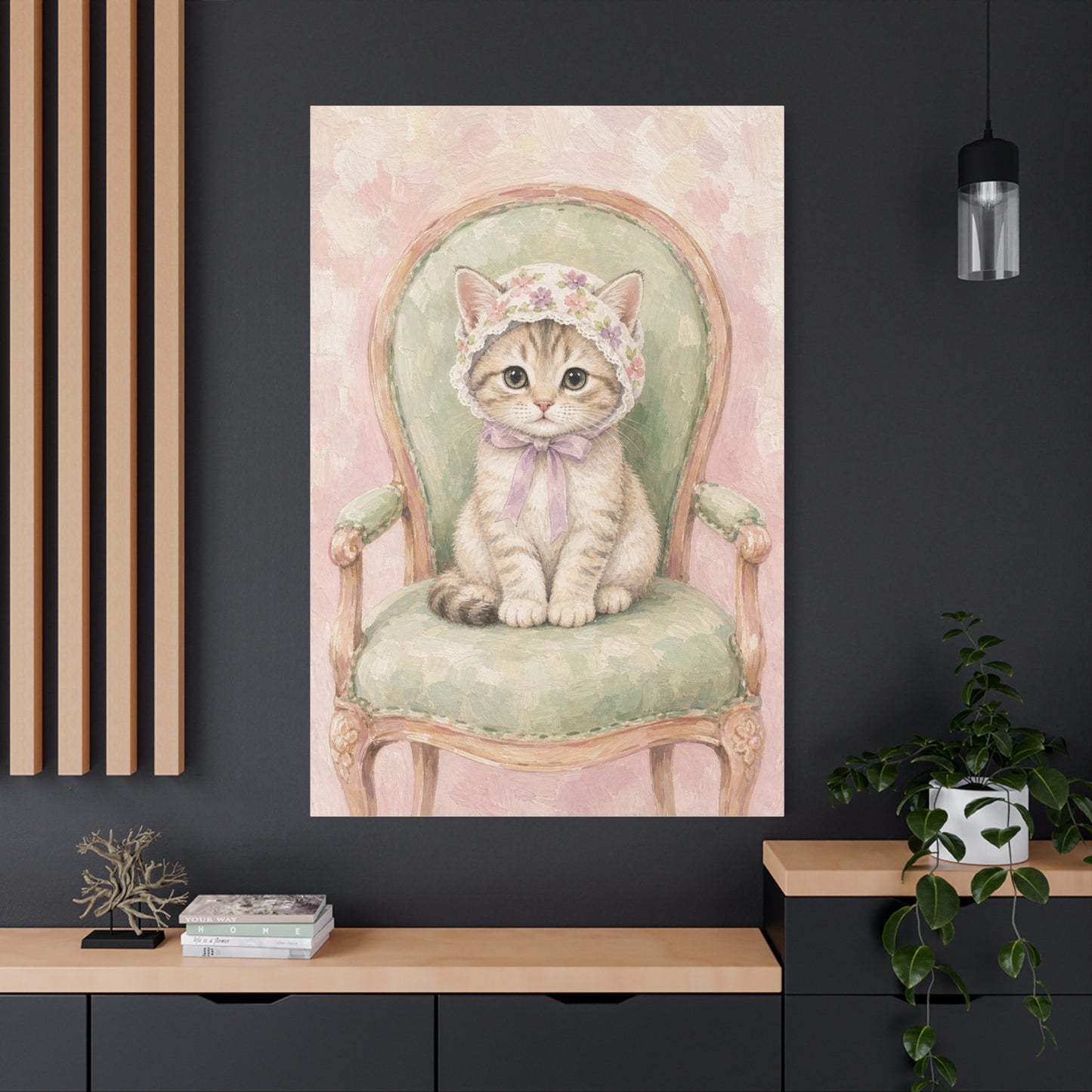 Baby Kitten Nursery Canvas Wall Art | Watercolor Animal Print | Kids Room Decor