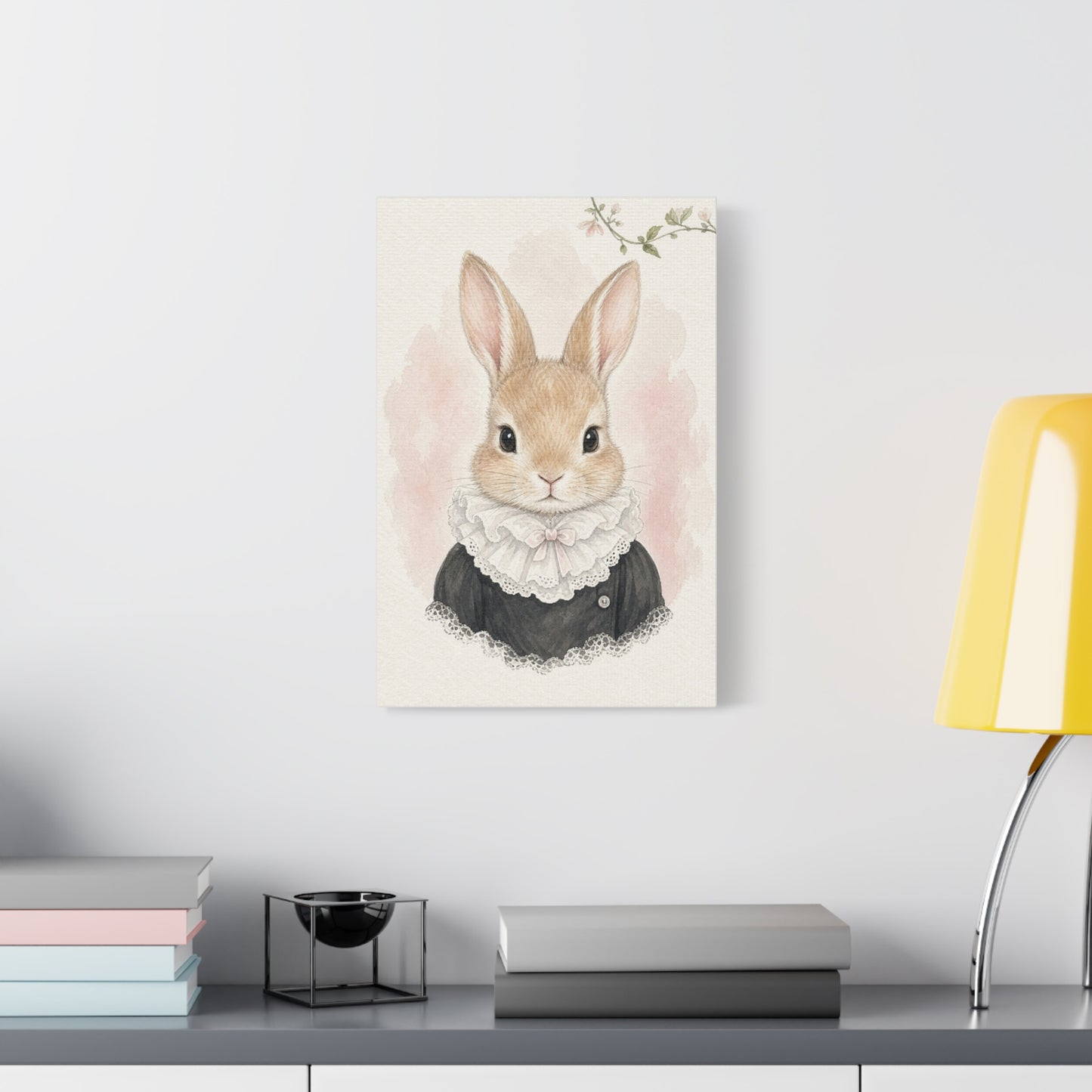 Baby Rabbit Nursery Canvas Wall Art | Watercolor Animal Print | Kids Room Decor