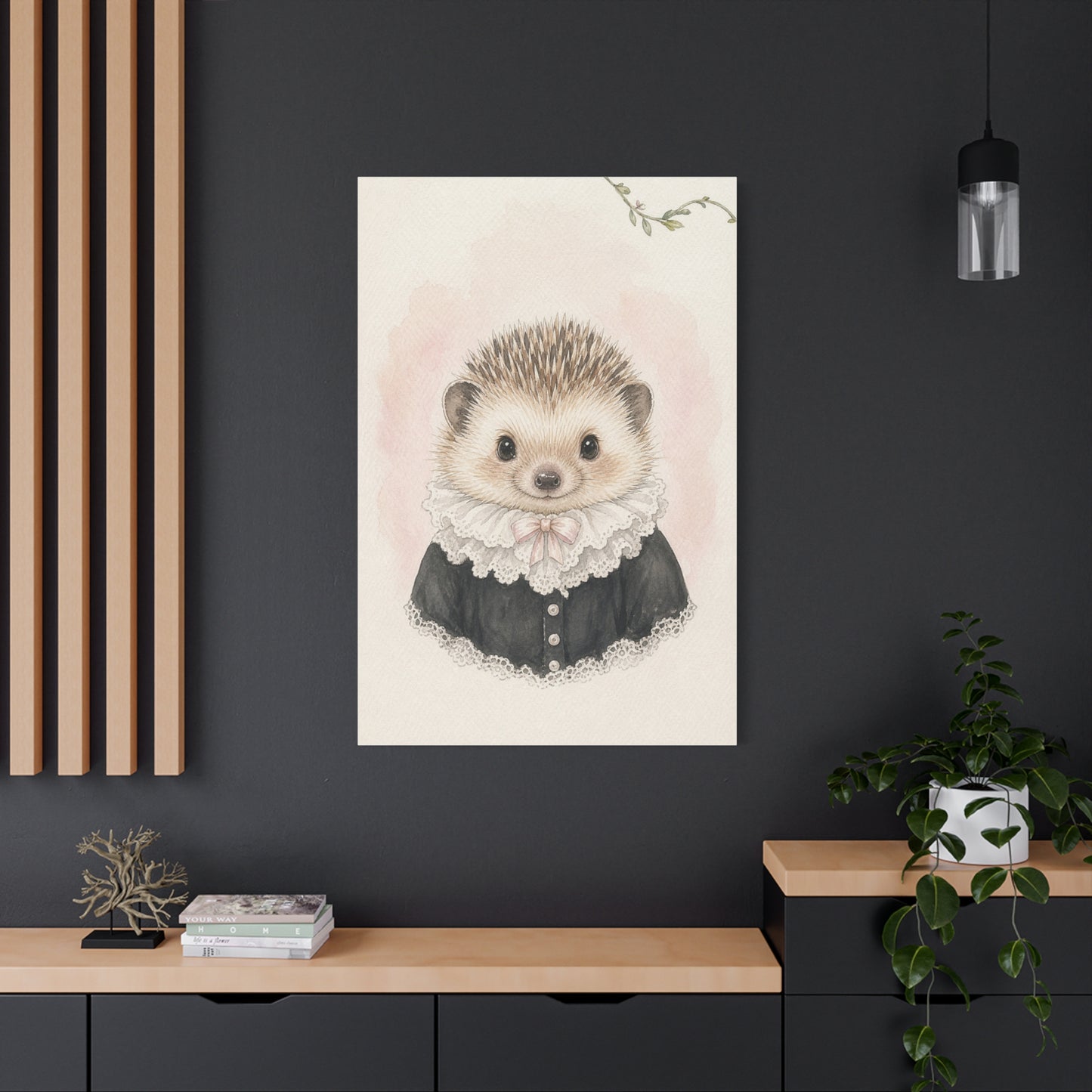 Baby Hedgehog Nursery Canvas Wall Art | Watercolor Animal Print | Kids Room Decor