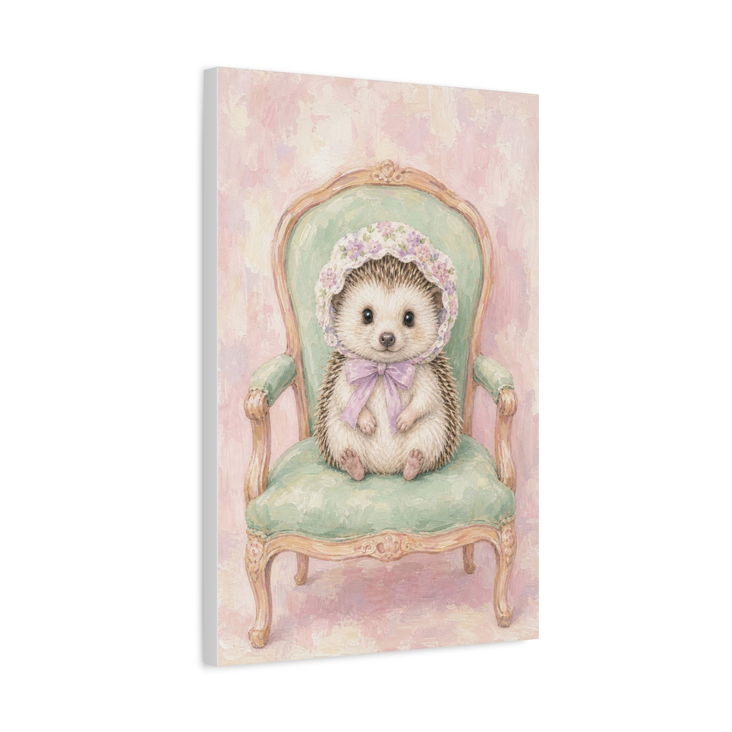 Baby Hedgehog Nursery Canvas Wall Art | Watercolor Animal Print | Kids Room Decor