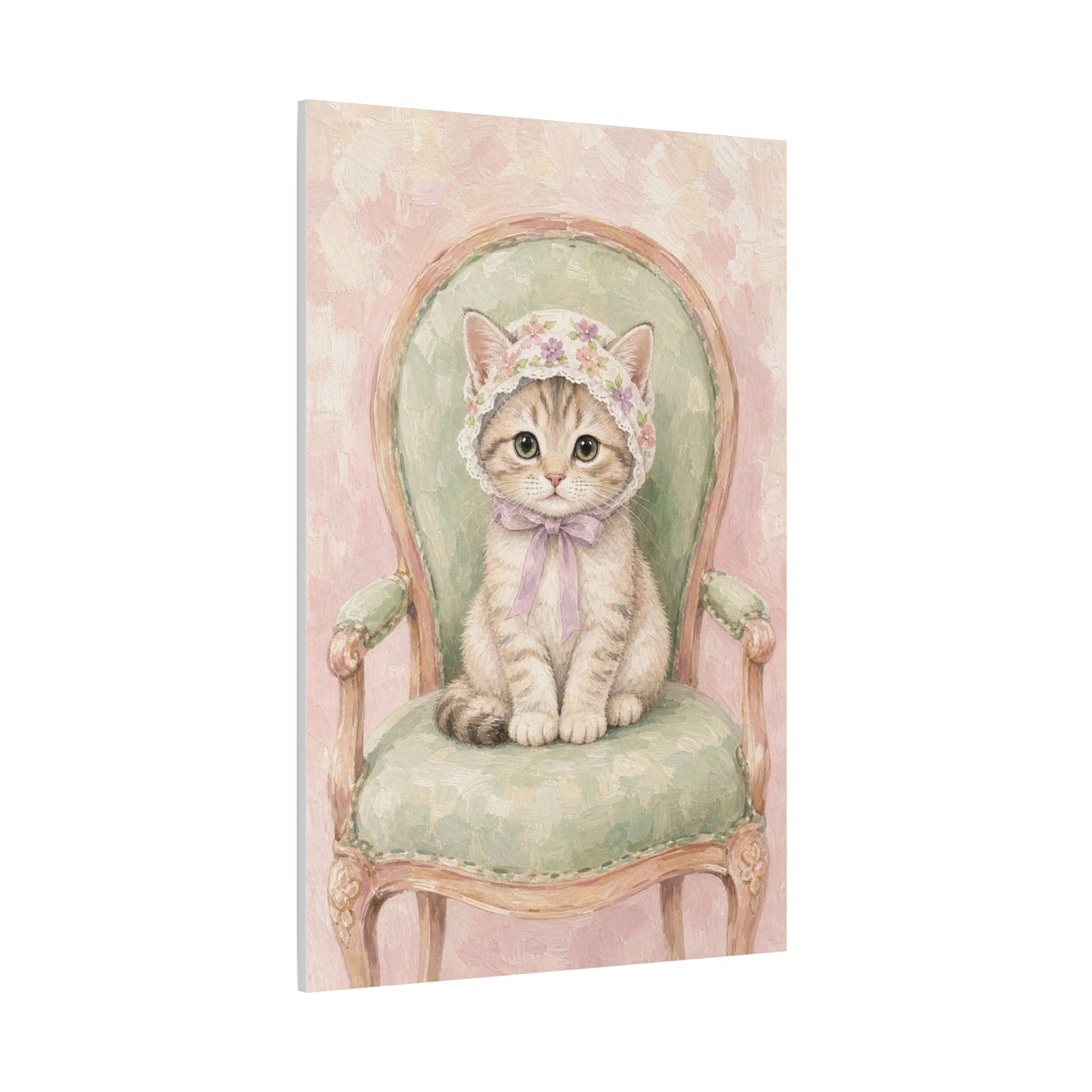 Baby Kitten Nursery Canvas Wall Art | Watercolor Animal Print | Kids Room Decor