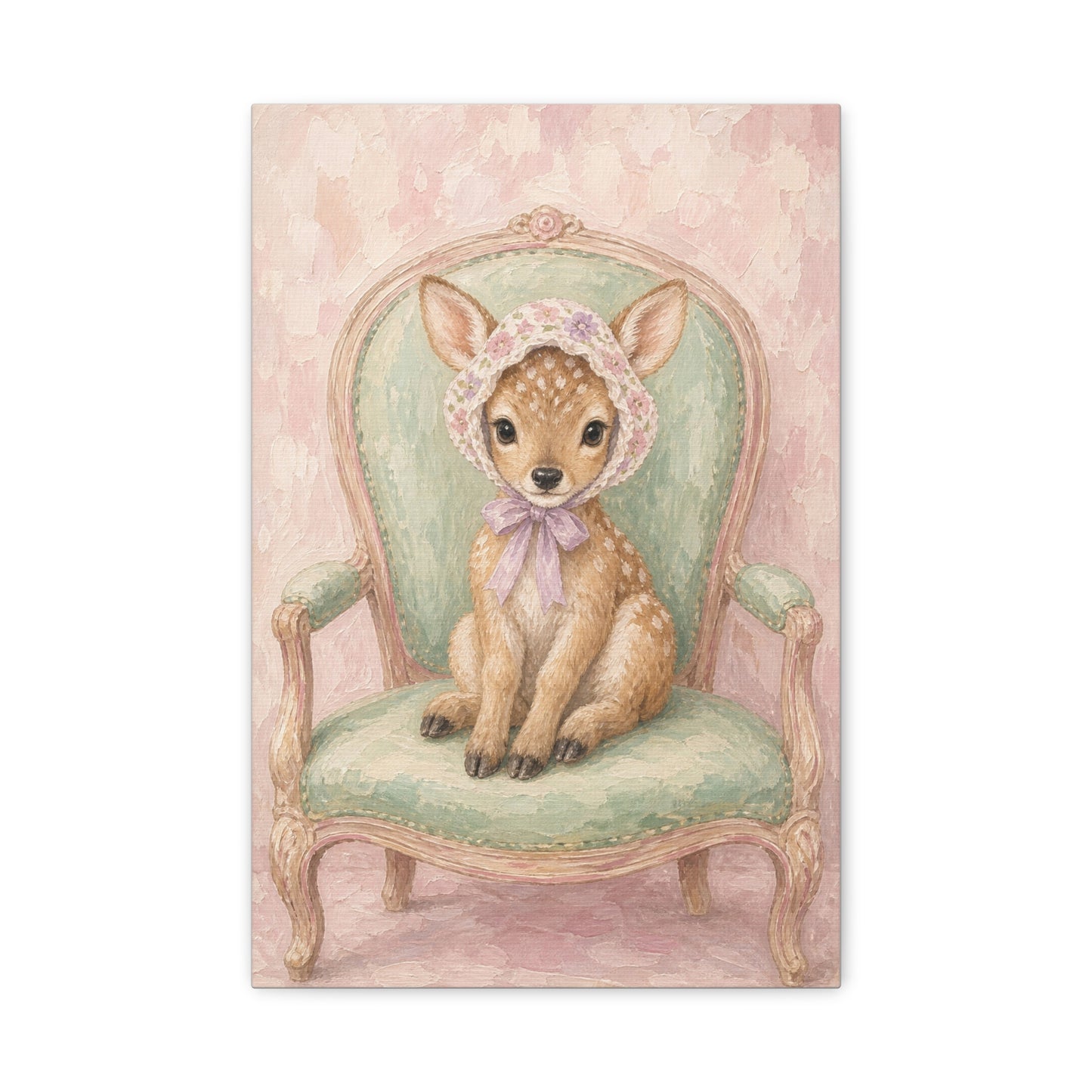 Baby Deer Nursery Canvas Wall Art | Watercolor Animal Print | Kids Room Decor
