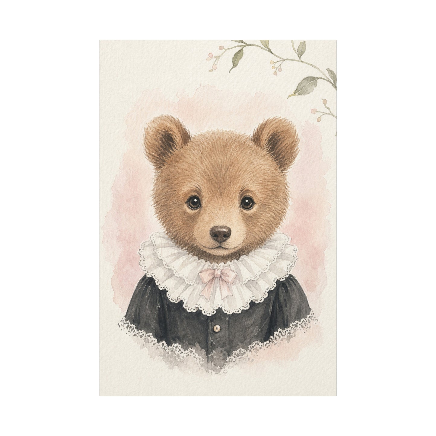 Baby Bear Nursery Canvas Wall Art | Watercolor Animal Print | Kids Room Decor