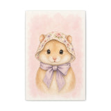 Baby Hamster Nursery Canvas Wall Art — Floral & lavender series. Product mockup 1 of 24.