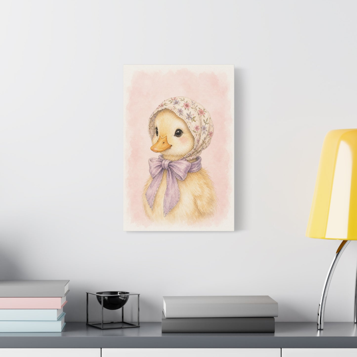 Baby Duck Nursery Canvas Wall Art | Watercolor Animal Print | Kids Room Decor