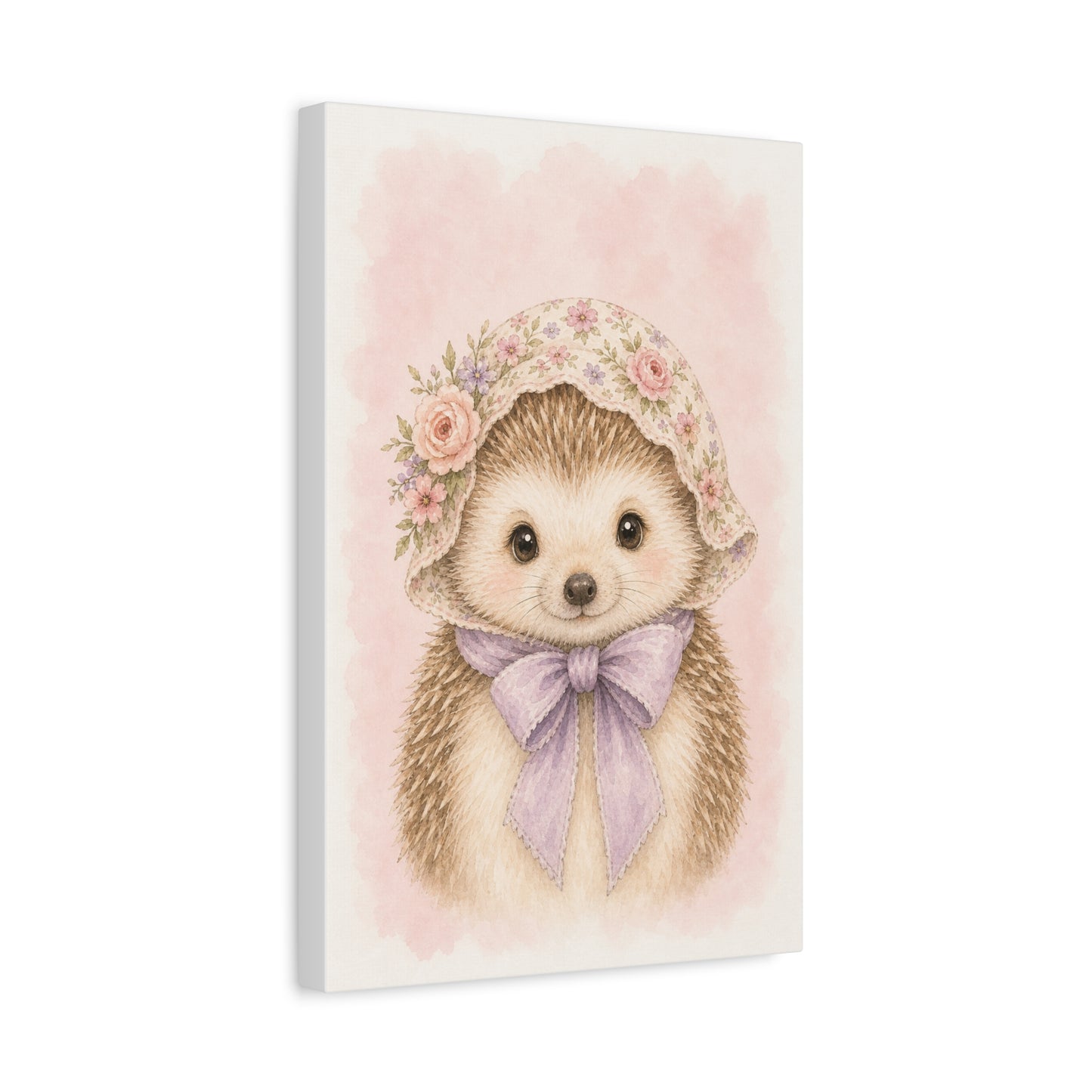 Baby Hedgehog Nursery Canvas Wall Art | Watercolor Animal Print | Kids Room Decor