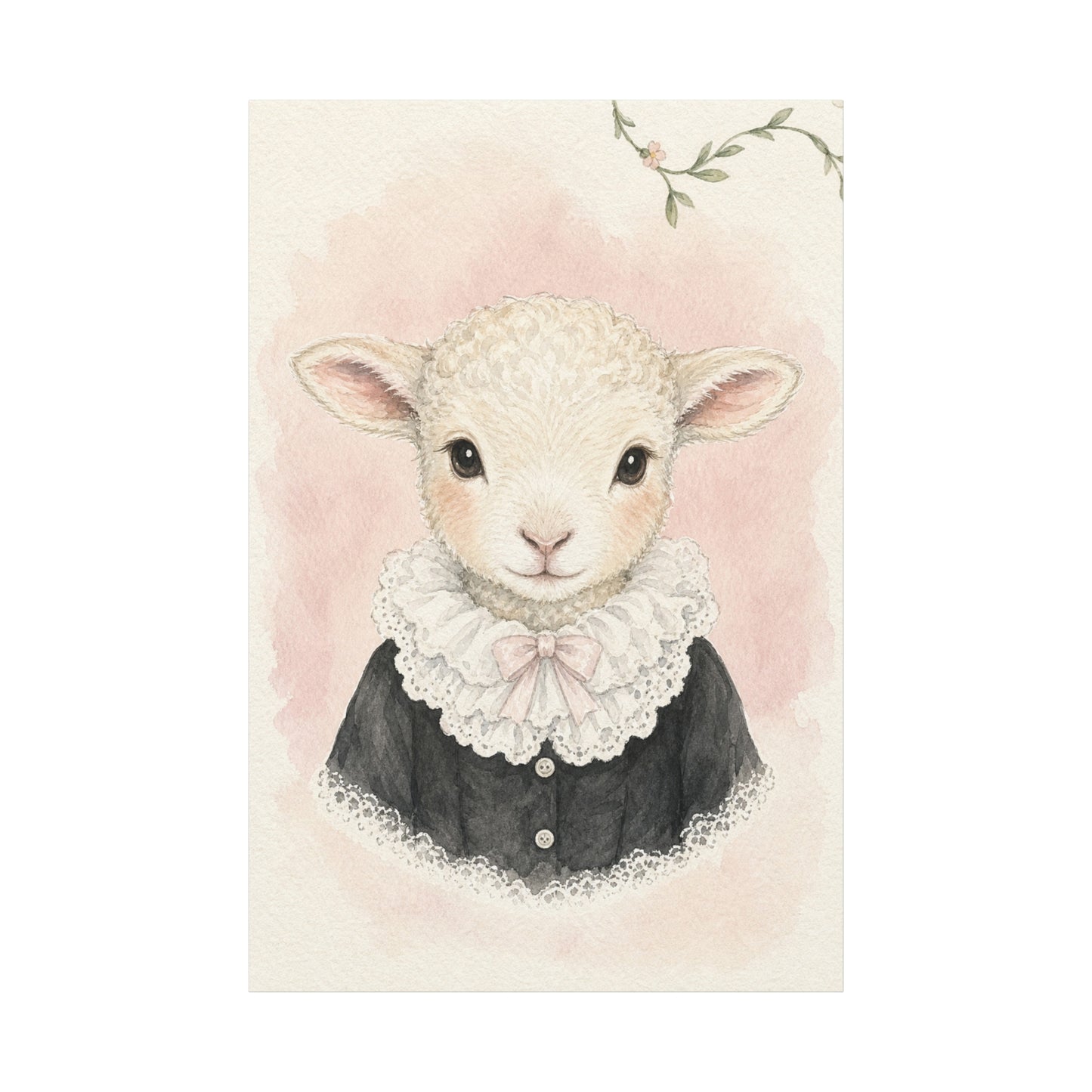 Baby Lamb Nursery Canvas Wall Art | Watercolor Animal Print | Kids Room Decor