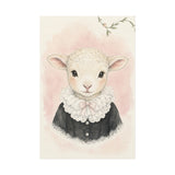Baby Lamb Nursery Canvas Wall Art — Lace collar series. Product mockup 6 of 24.