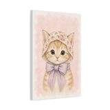 Baby Kitten Nursery Canvas Wall Art — Floral & lavender series. Product mockup 10 of 24.