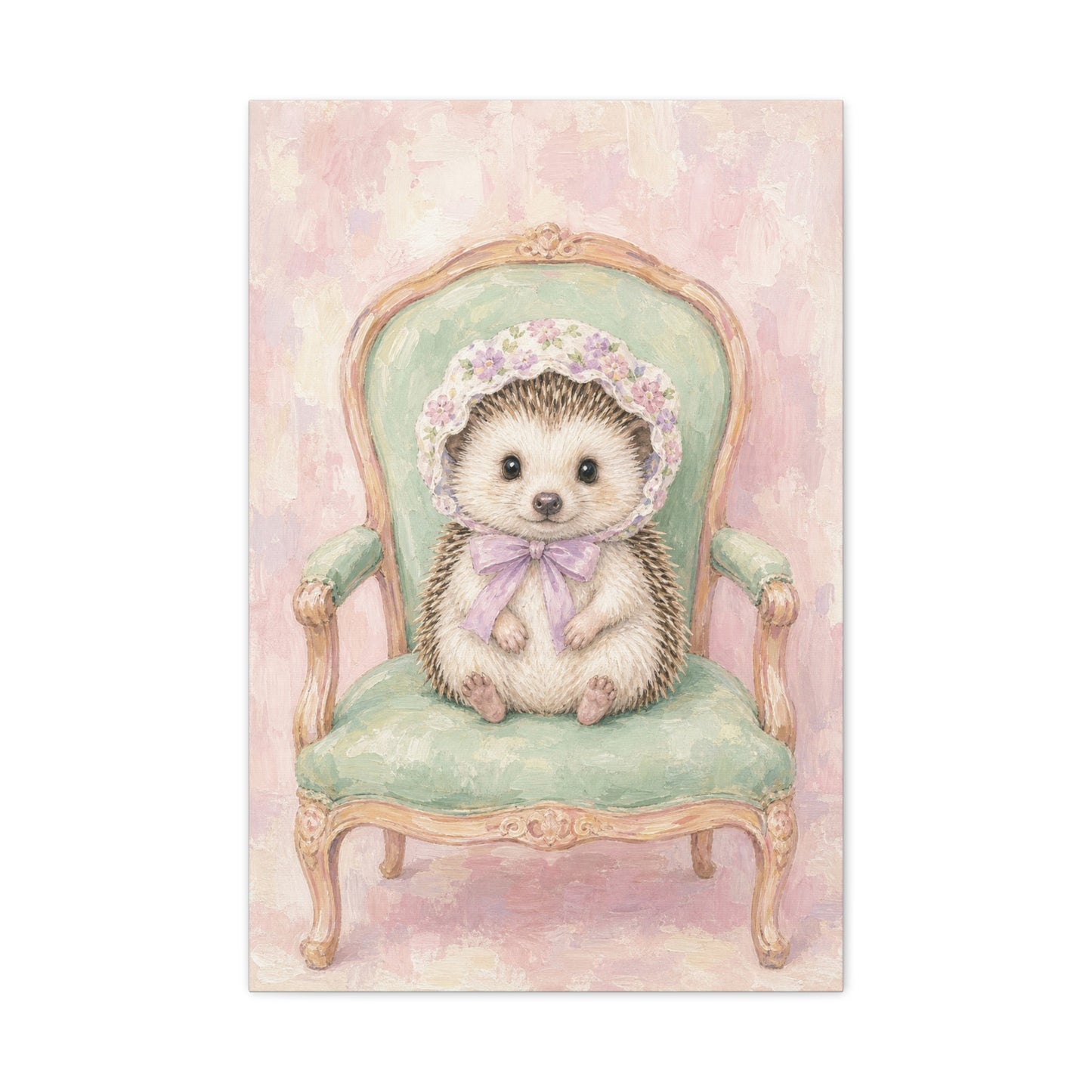 Baby Hedgehog Nursery Canvas Wall Art | Watercolor Animal Print | Kids Room Decor