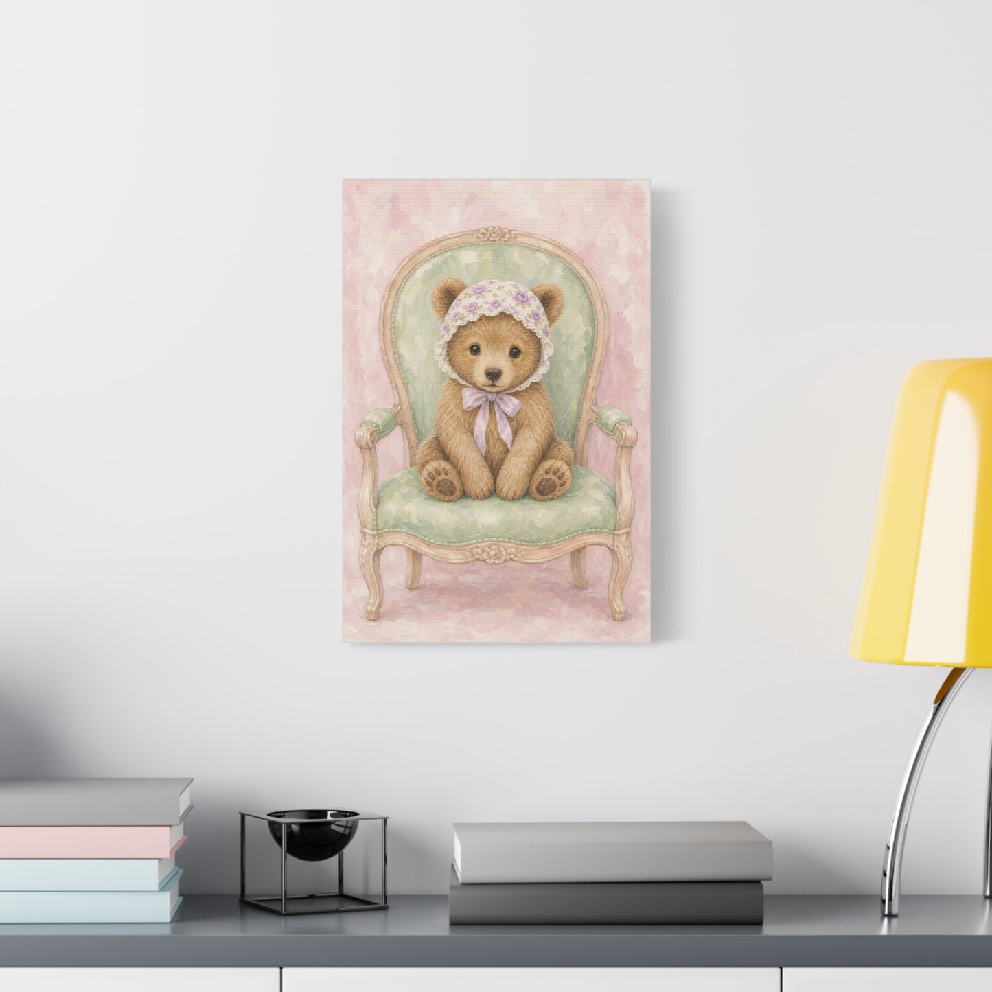 Baby Bear Nursery Canvas Wall Art | Watercolor Animal Print | Kids Room Decor