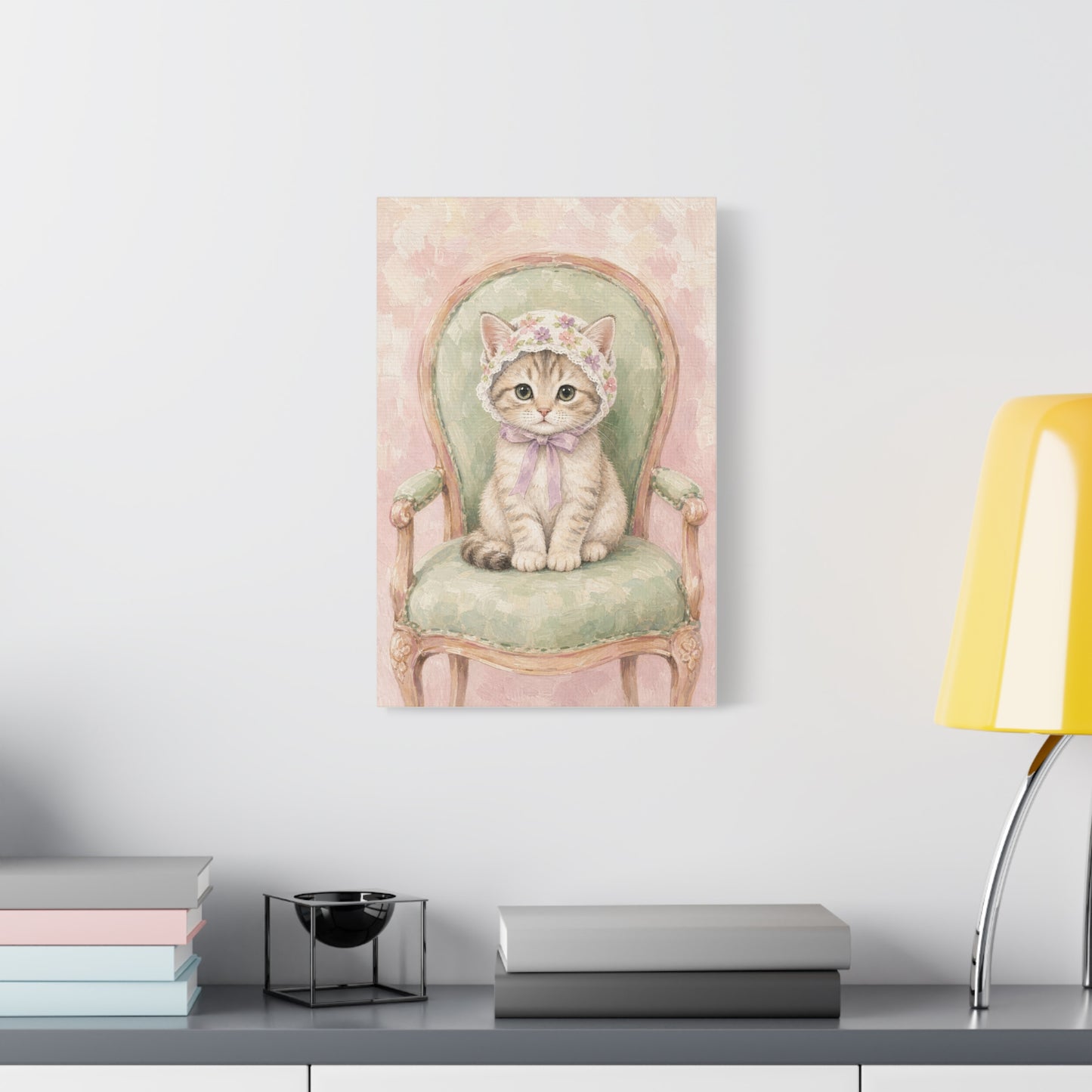 Baby Kitten Nursery Canvas Wall Art | Watercolor Animal Print | Kids Room Decor