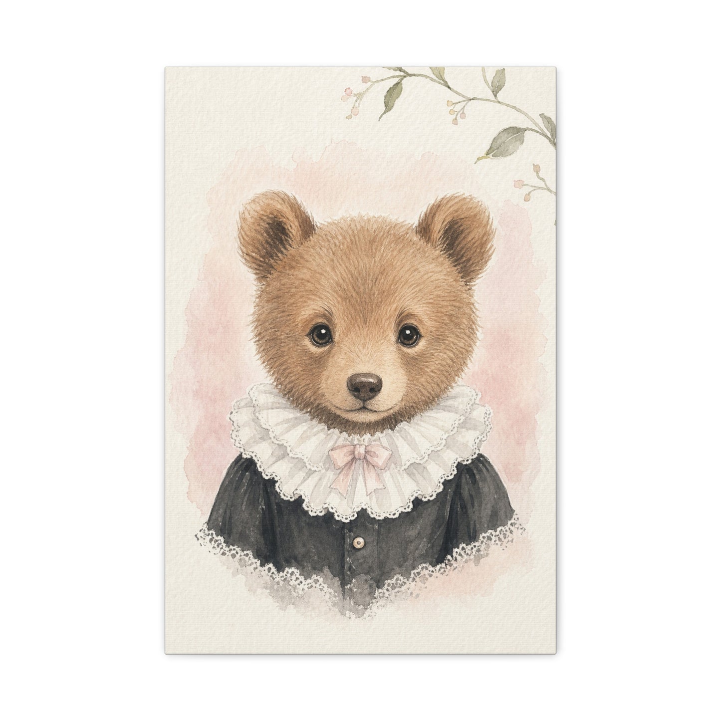 Baby Bear Nursery Canvas Wall Art | Watercolor Animal Print | Kids Room Decor
