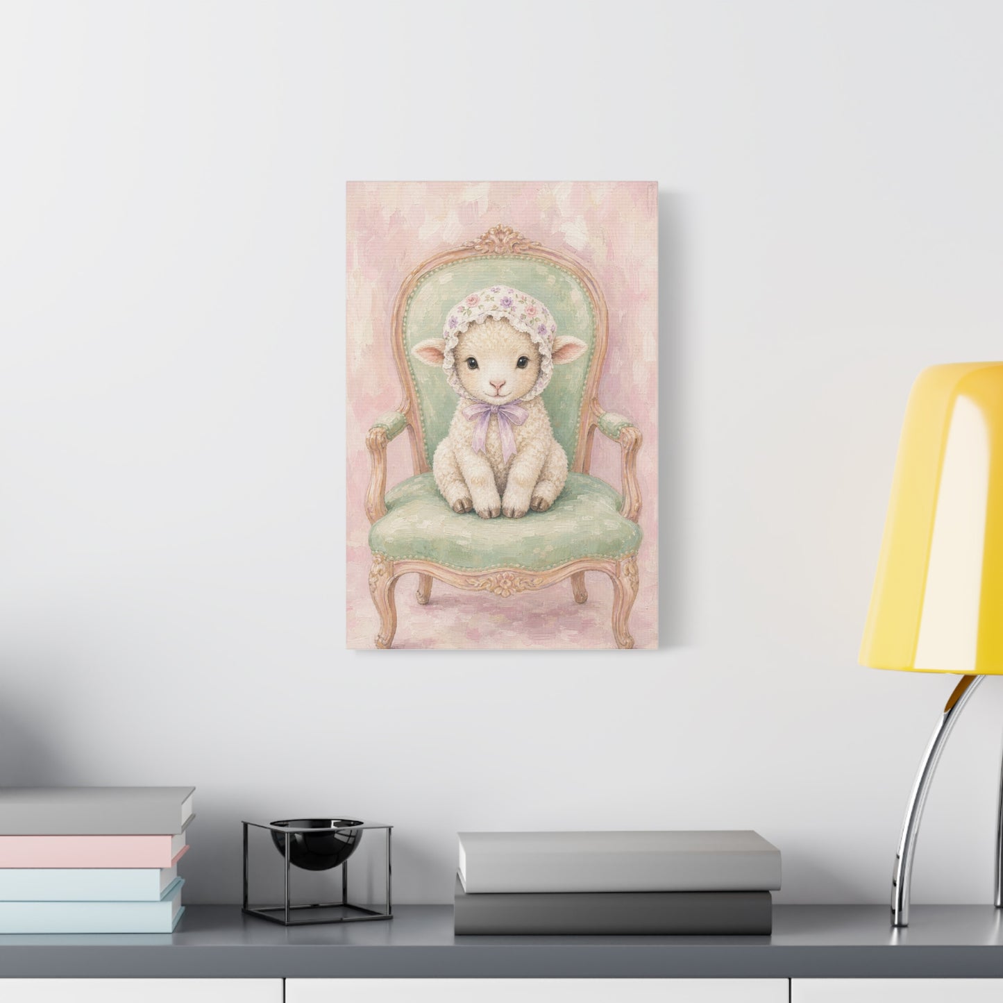 Baby Lamb Nursery Canvas Wall Art | Watercolor Animal Print | Kids Room Decor