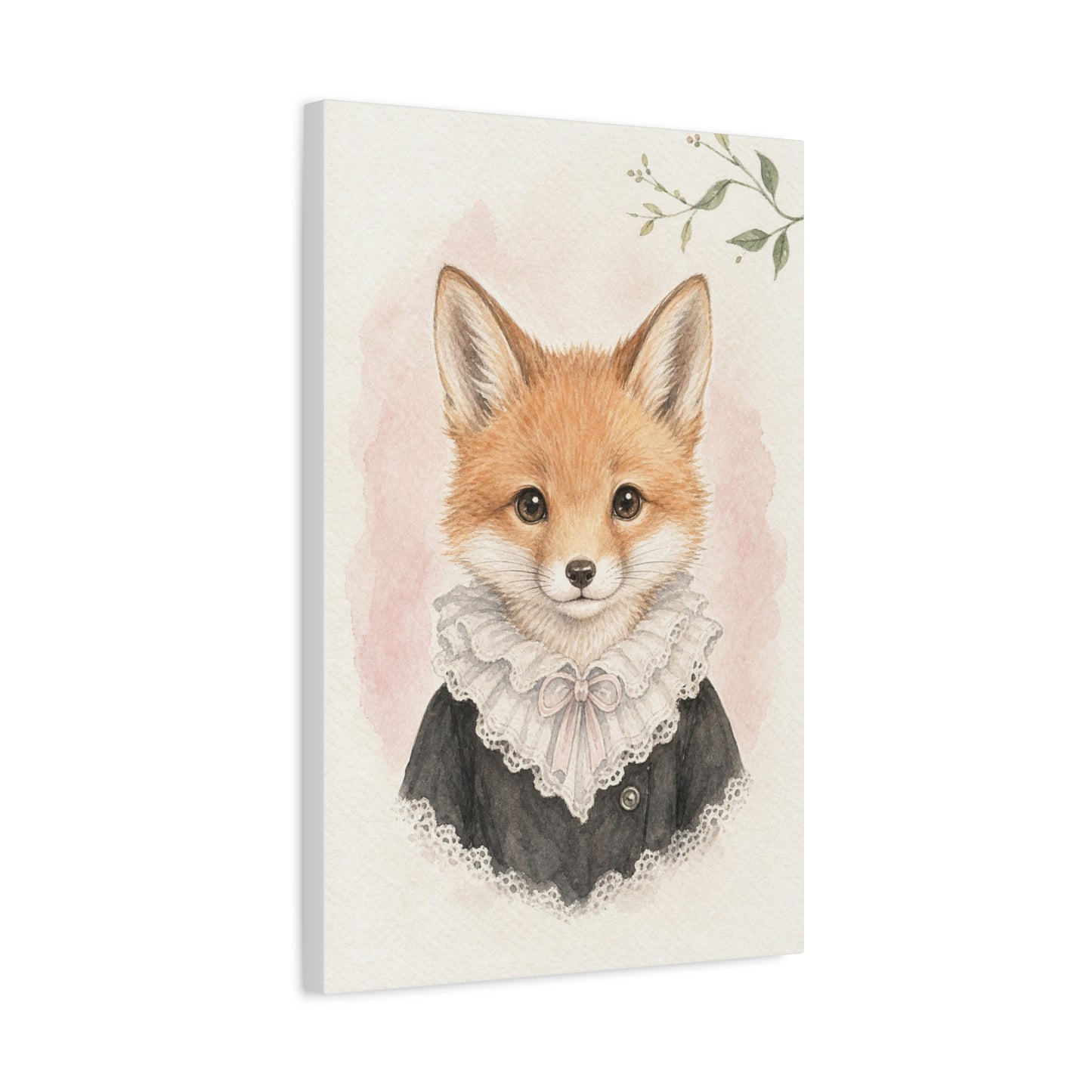 Baby Fox Nursery Canvas Wall Art | Watercolor Animal Print | Kids Room Decor