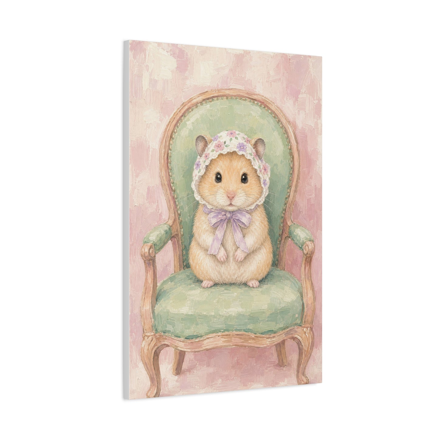 Baby Hamster Nursery Canvas Wall Art | Watercolor Animal Print | Kids Room Decor