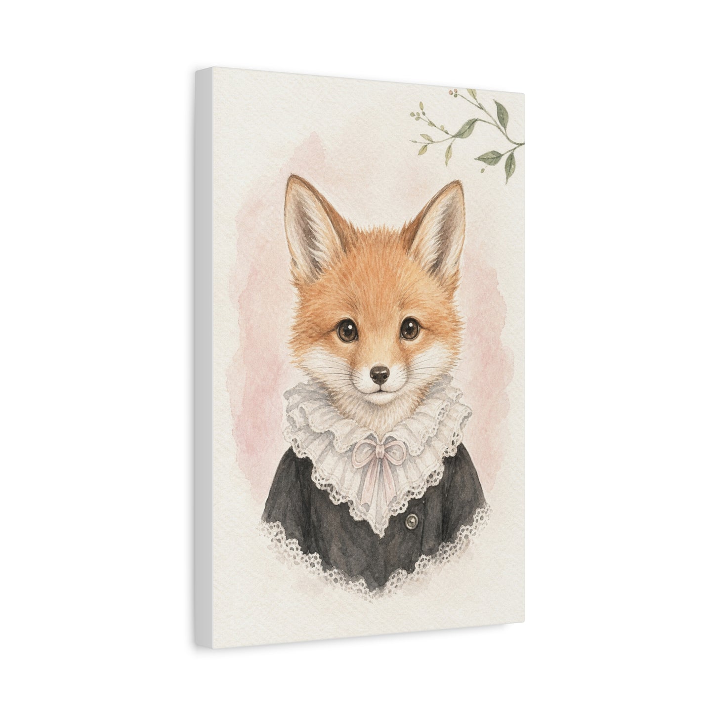 Baby Fox Nursery Canvas Wall Art | Watercolor Animal Print | Kids Room Decor