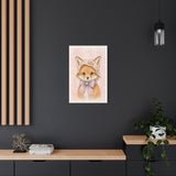 Baby Fox Nursery Canvas Wall Art — Floral & lavender series. Product mockup 15 of 24.
