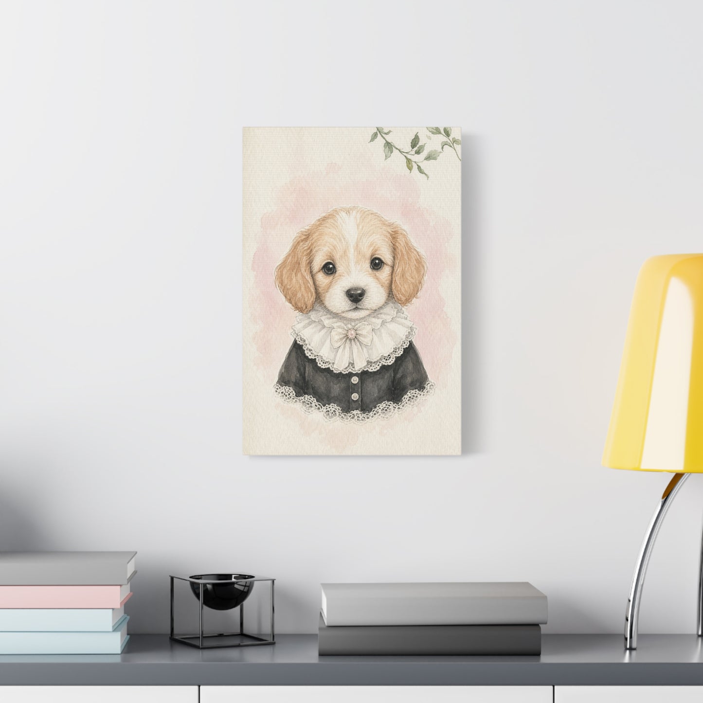 Baby Puppy Nursery Canvas Wall Art | Watercolor Animal Print | Kids Room Decor