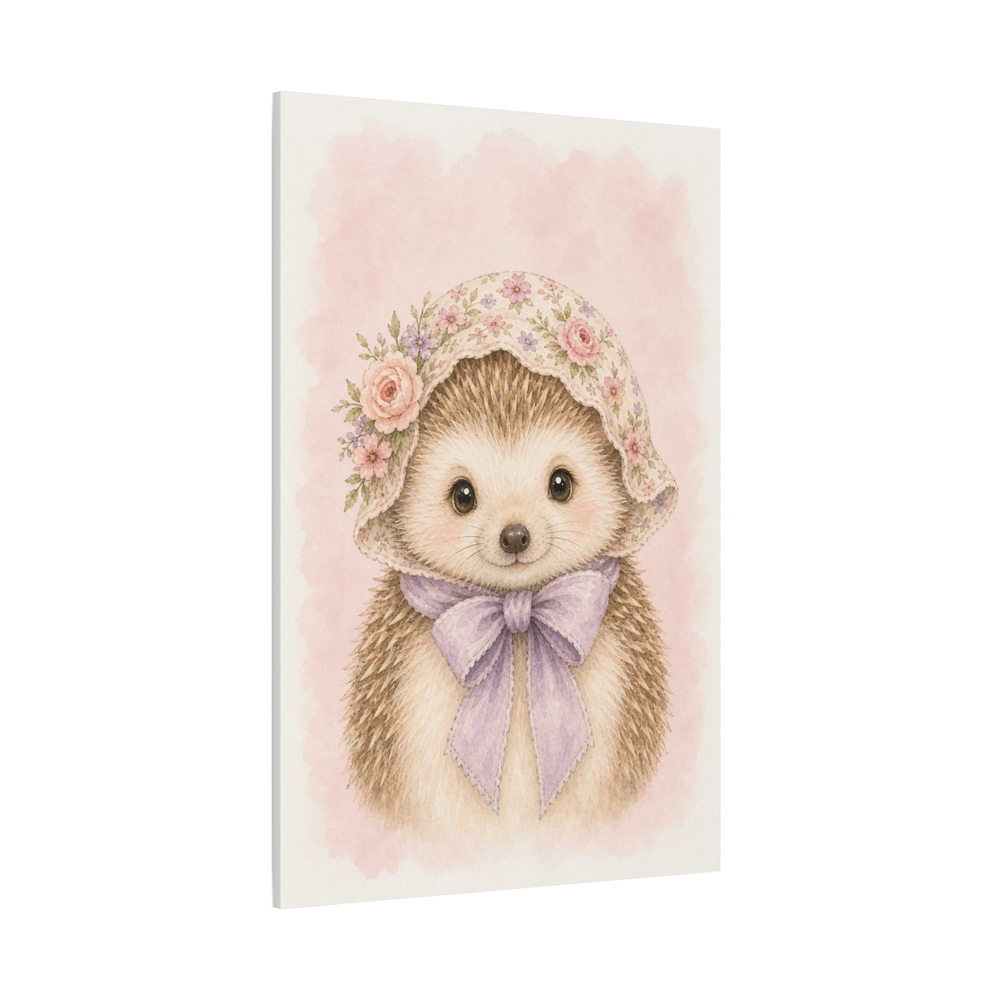 Baby Hedgehog Nursery Canvas Wall Art | Watercolor Animal Print | Kids Room Decor