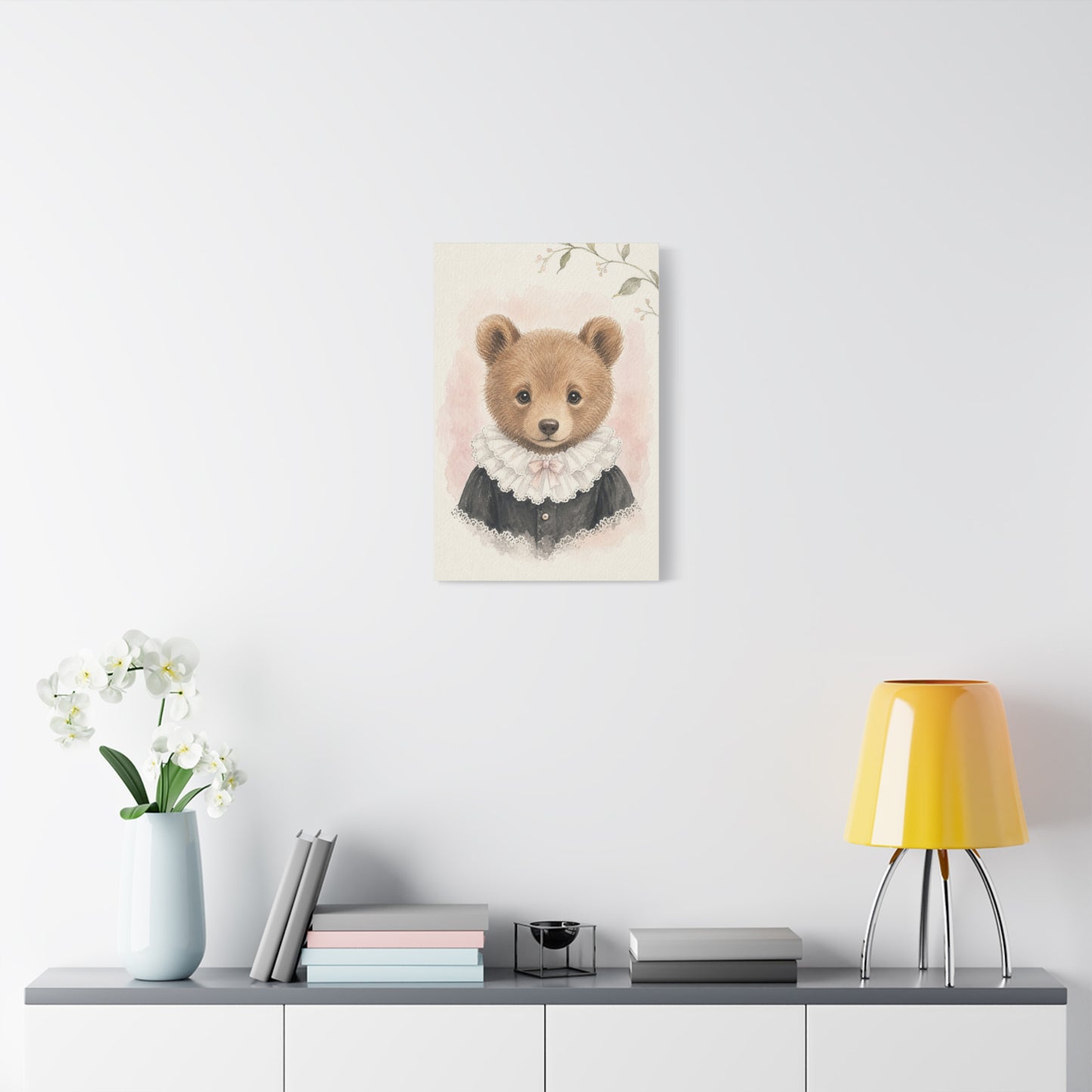 Baby Bear Nursery Canvas Wall Art | Watercolor Animal Print | Kids Room Decor