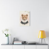 Baby Bear Nursery Canvas Wall Art — Lace collar series. Product mockup 11 of 24.
