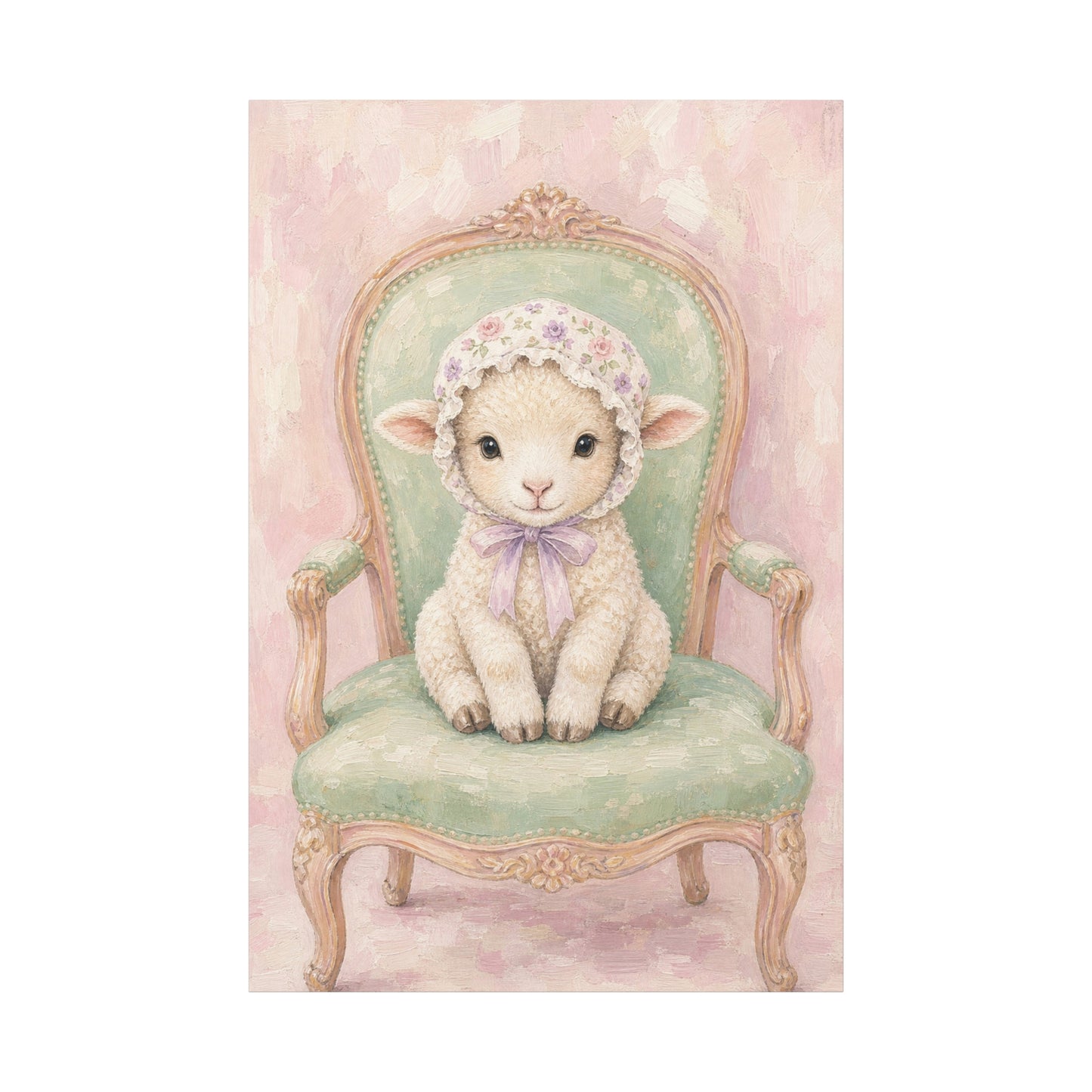 Baby Lamb Nursery Canvas Wall Art | Watercolor Animal Print | Kids Room Decor