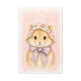 Baby Hamster Nursery Canvas Wall Art — Floral & lavender series. Product mockup 4 of 24.