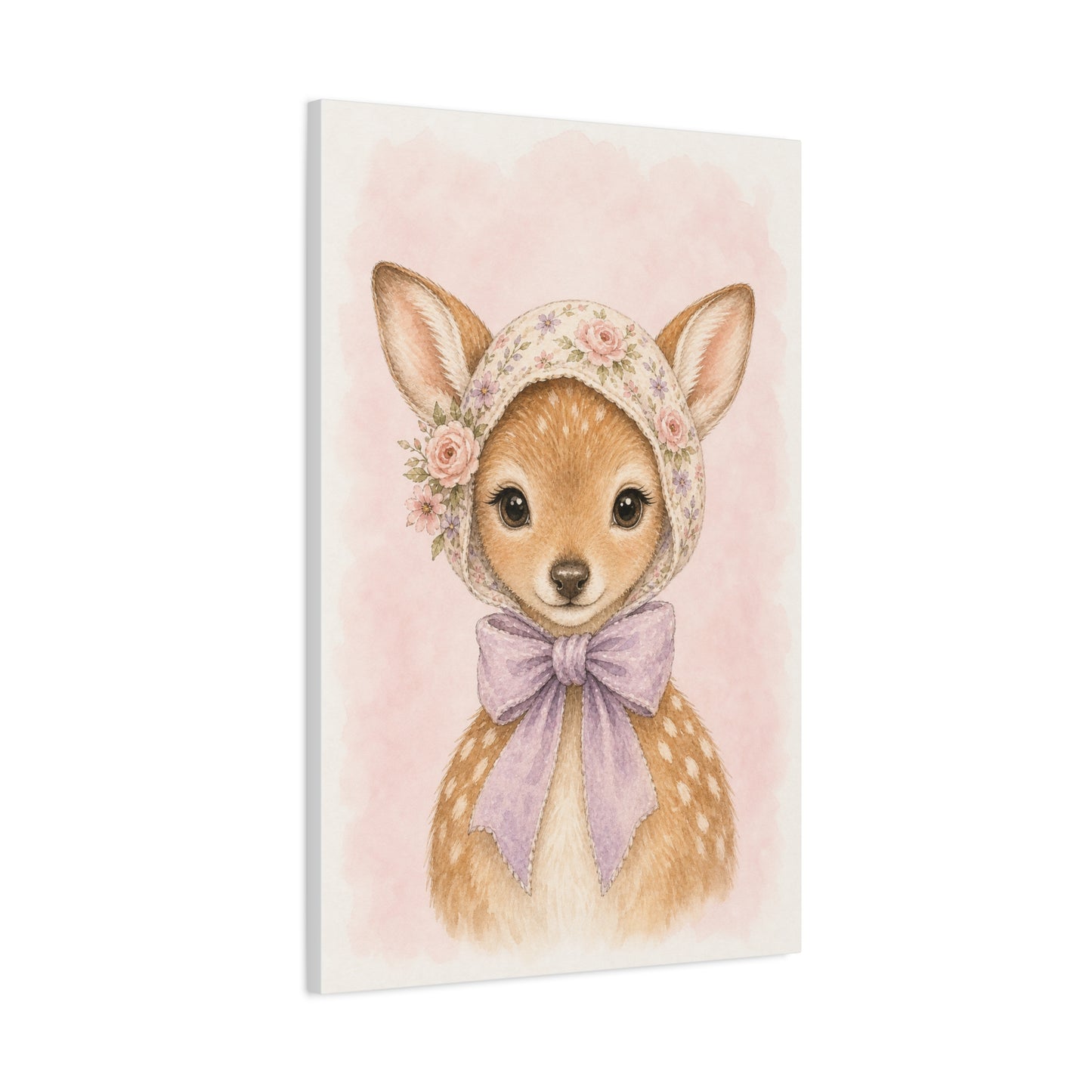 Baby Deer Nursery Canvas Wall Art | Watercolor Animal Print | Kids Room Decor