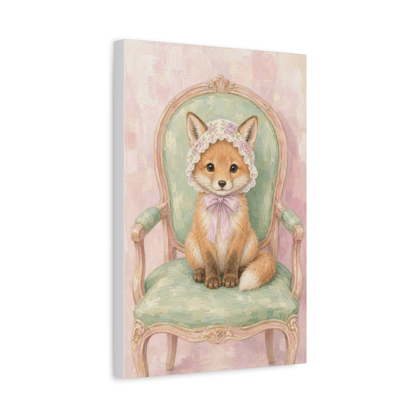 Baby Fox Nursery Canvas Wall Art | Watercolor Animal Print | Kids Room Decor