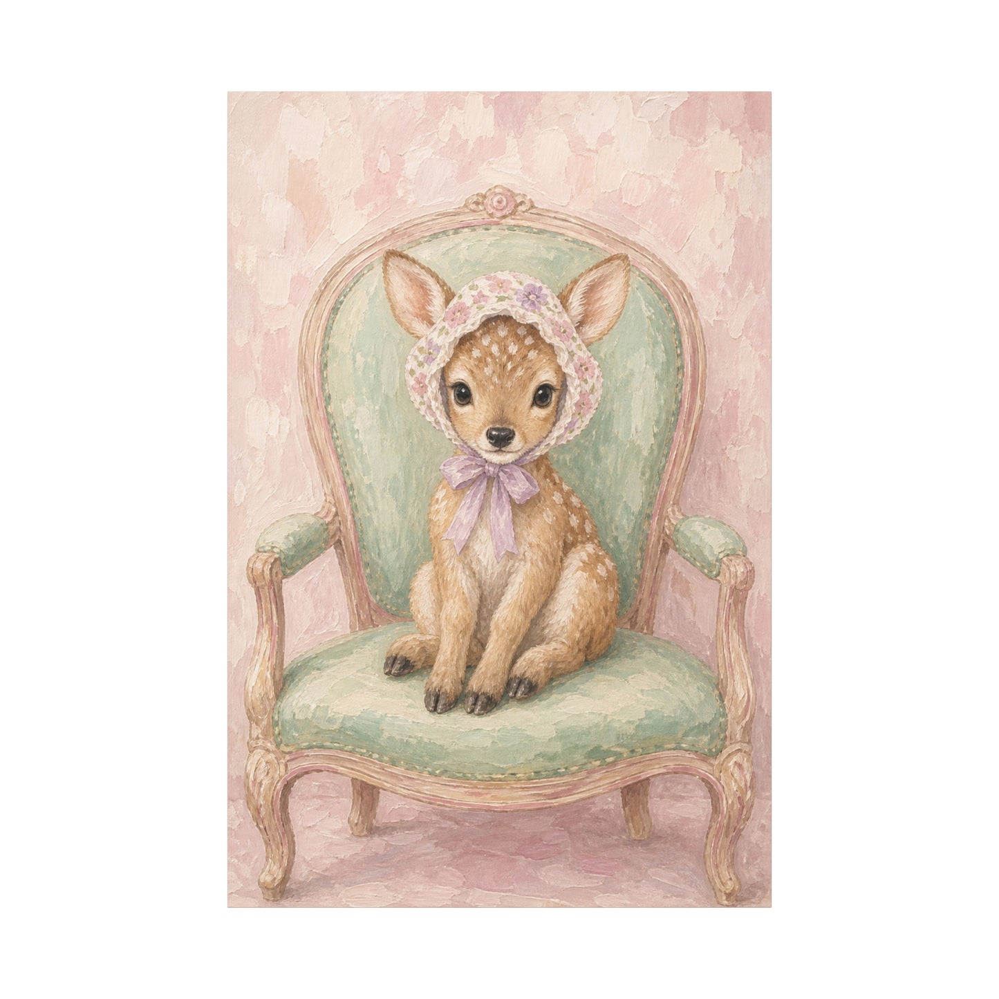 Baby Deer Nursery Canvas Wall Art | Watercolor Animal Print | Kids Room Decor