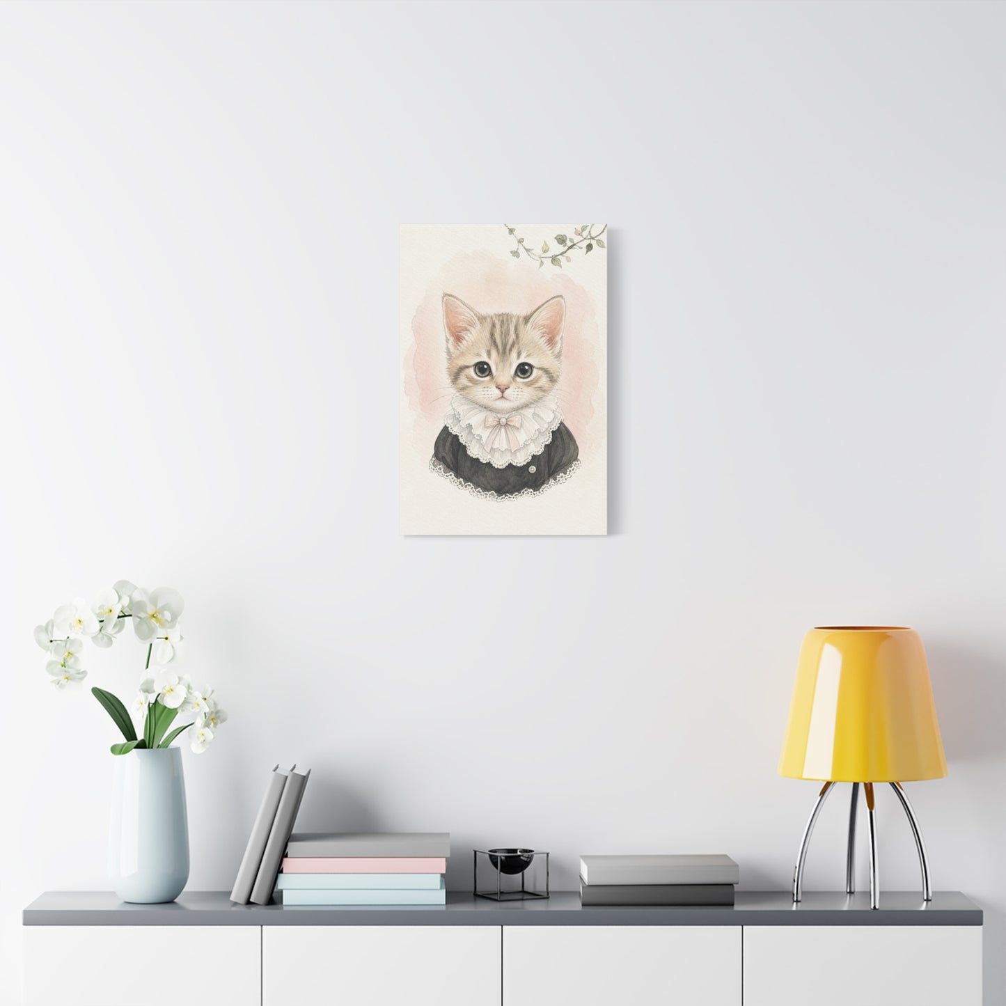 Baby Kitten Nursery Canvas Wall Art | Watercolor Animal Print | Kids Room Decor