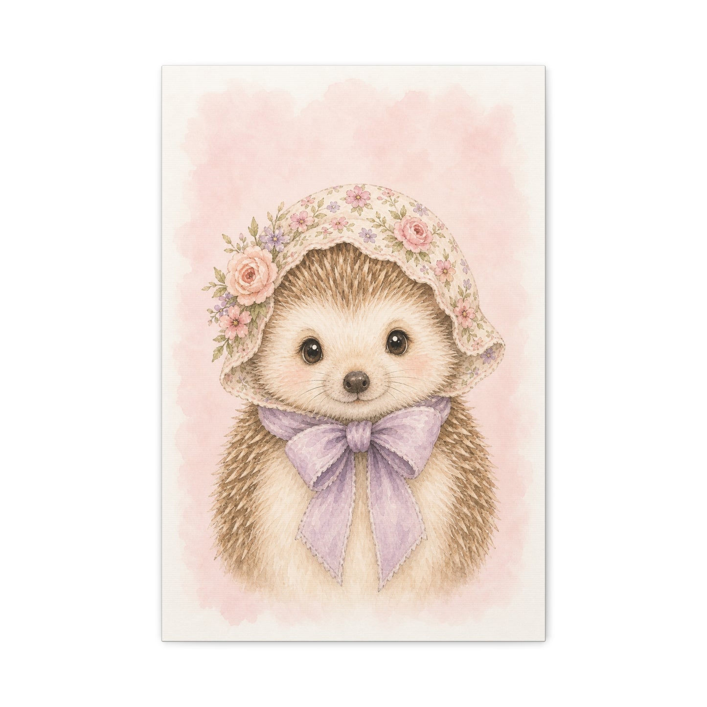 Baby Hedgehog Nursery Canvas Wall Art | Watercolor Animal Print | Kids Room Decor