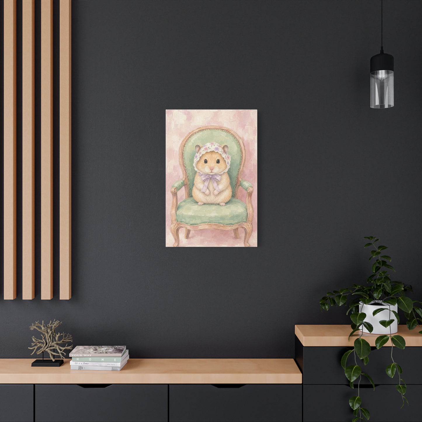 Baby Hamster Nursery Canvas Wall Art | Watercolor Animal Print | Kids Room Decor