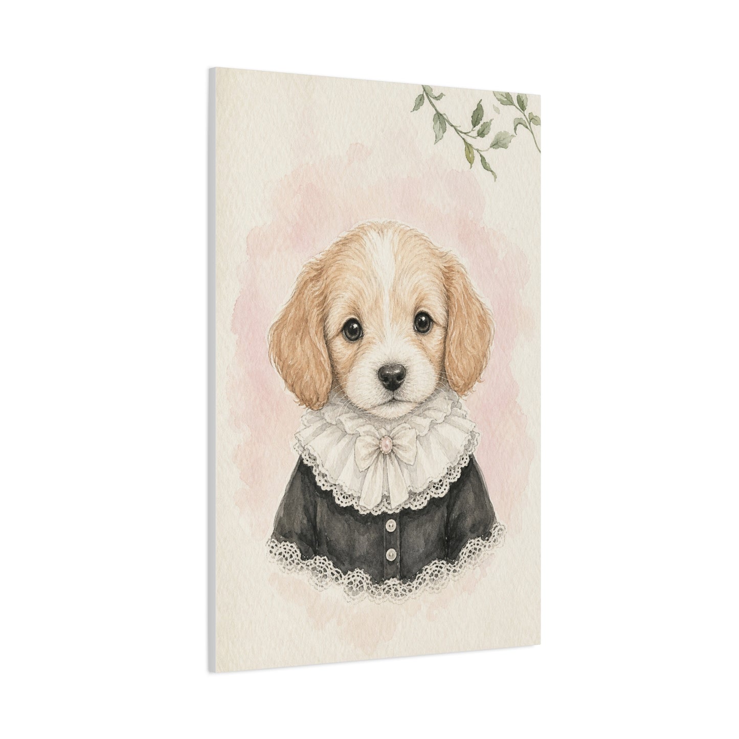 Baby Puppy Nursery Canvas Wall Art | Watercolor Animal Print | Kids Room Decor