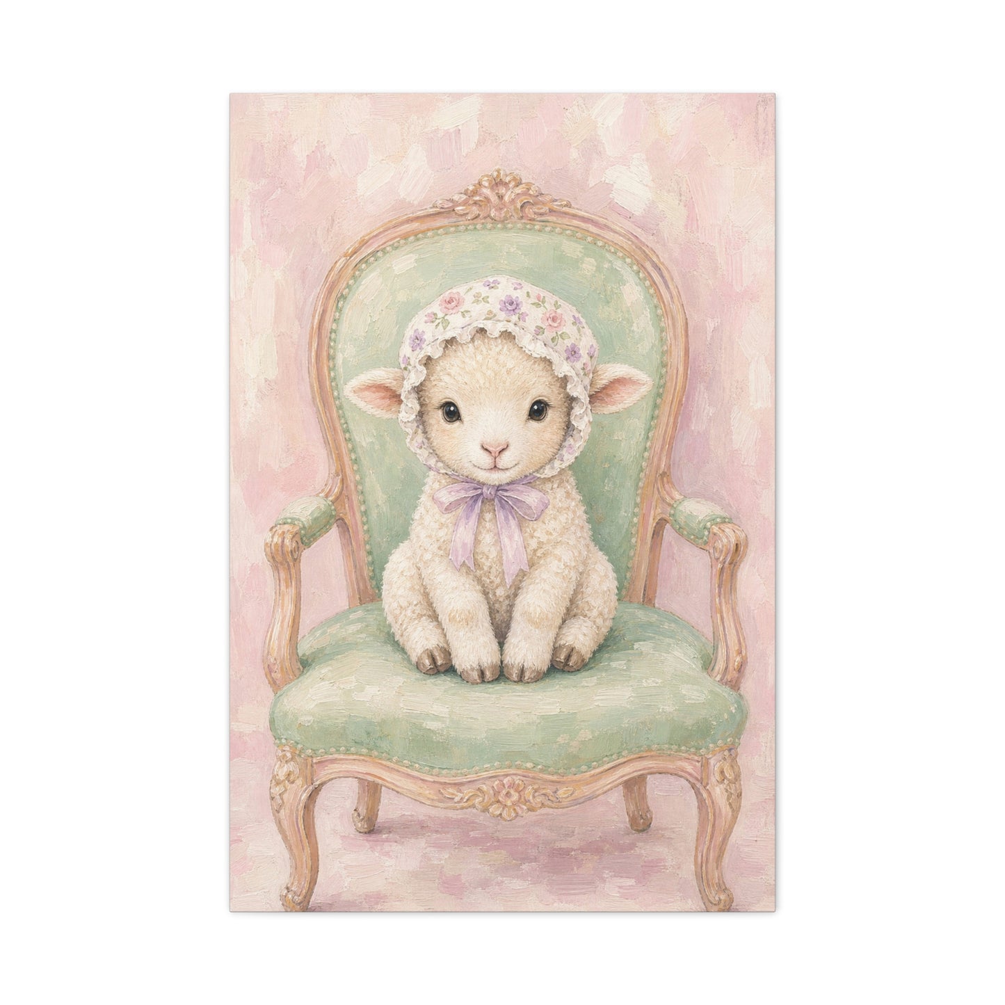 Baby Lamb Nursery Canvas Wall Art | Watercolor Animal Print | Kids Room Decor