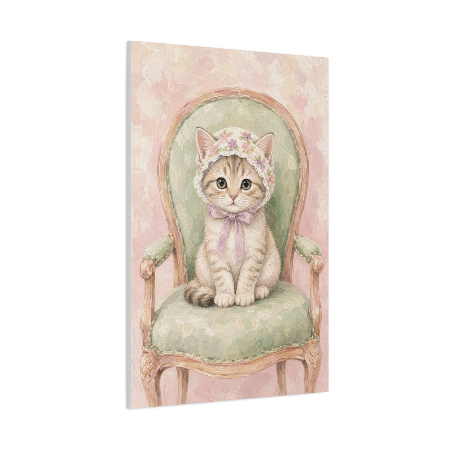 Baby Kitten Nursery Canvas Wall Art | Watercolor Animal Print | Kids Room Decor
