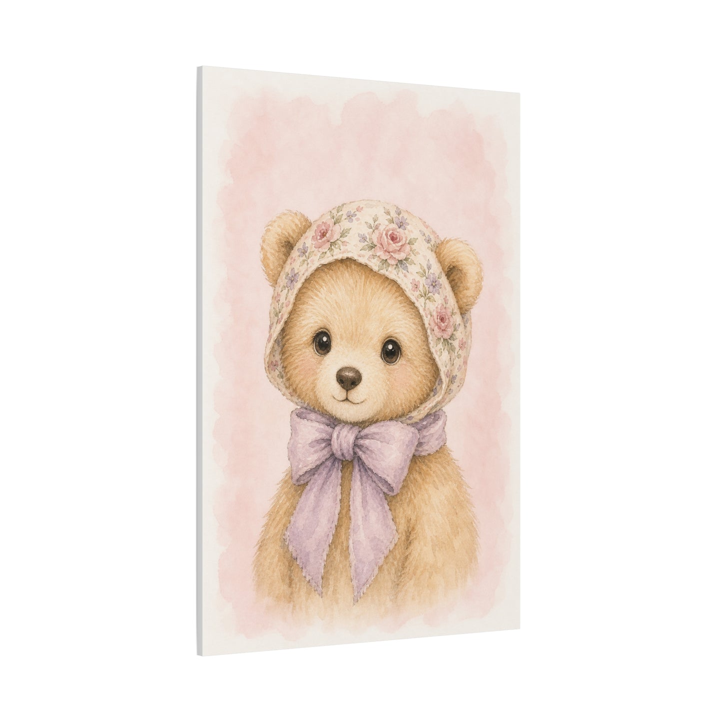 Baby Bear Nursery Canvas Wall Art | Watercolor Animal Print | Kids Room Decor