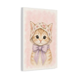 Baby Kitten Nursery Canvas Wall Art — Floral & lavender series. Product mockup 7 of 24.
