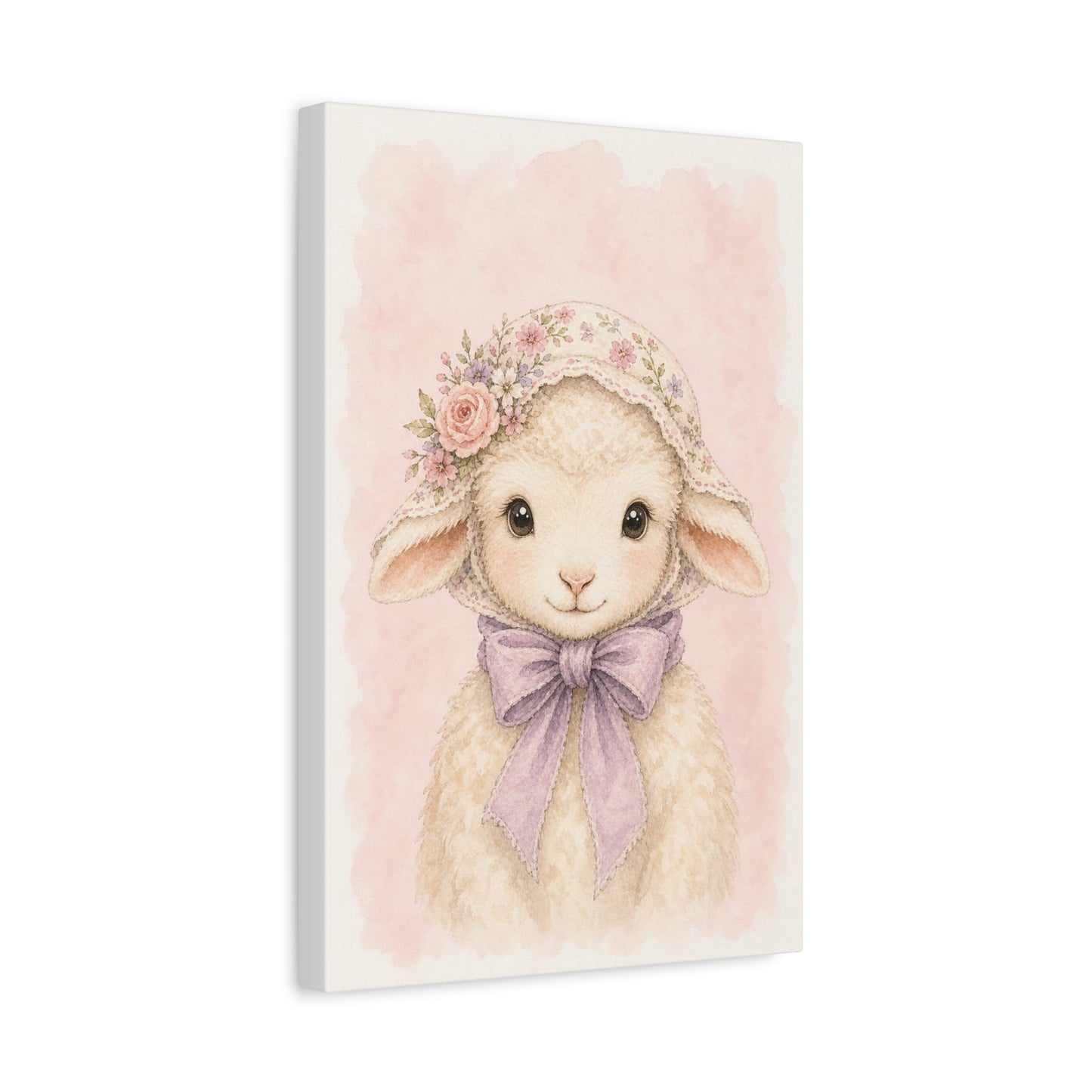 Baby Lamb Nursery Canvas Wall Art | Watercolor Animal Print | Kids Room Decor