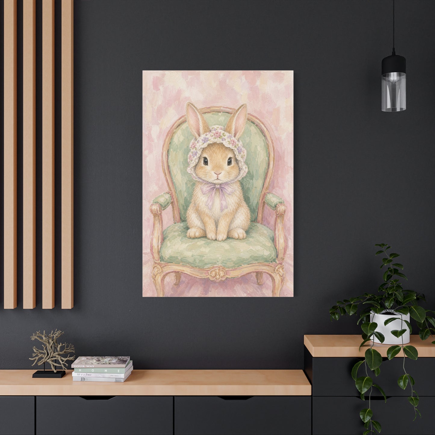 Baby Rabbit Nursery Canvas Wall Art | Watercolor Animal Print | Kids Room Decor