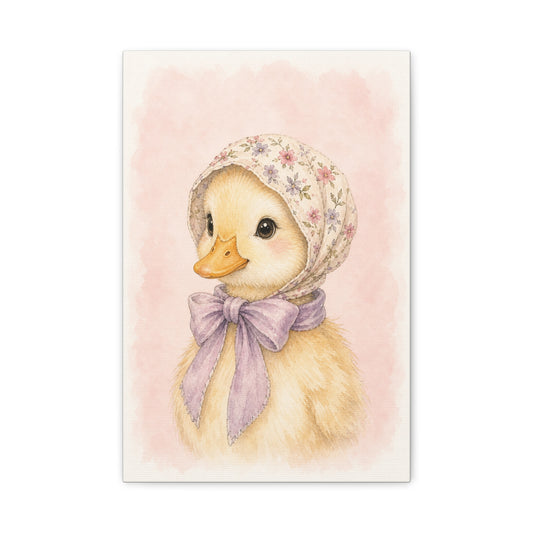 Baby Duck Nursery Canvas Wall Art | Watercolor Animal Print | Kids Room Decor