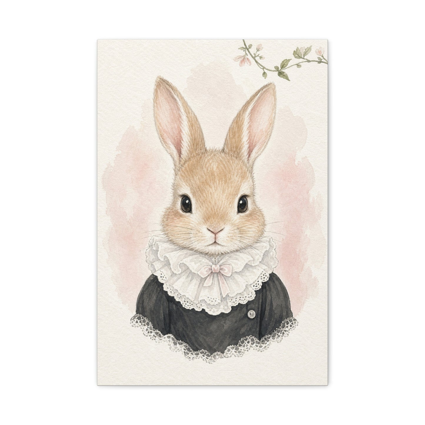 Baby Rabbit Nursery Canvas Wall Art | Watercolor Animal Print | Kids Room Decor