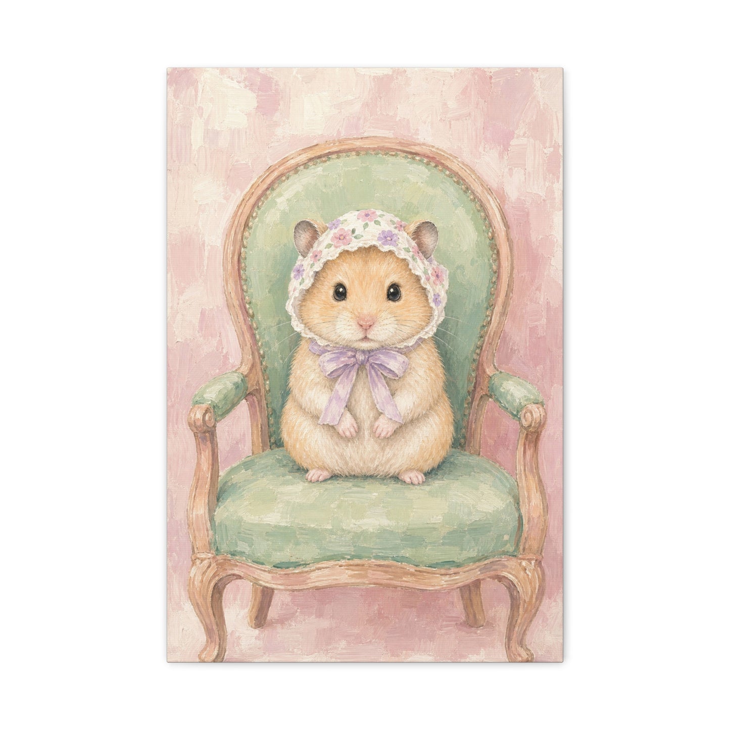 Baby Hamster Nursery Canvas Wall Art | Watercolor Animal Print | Kids Room Decor