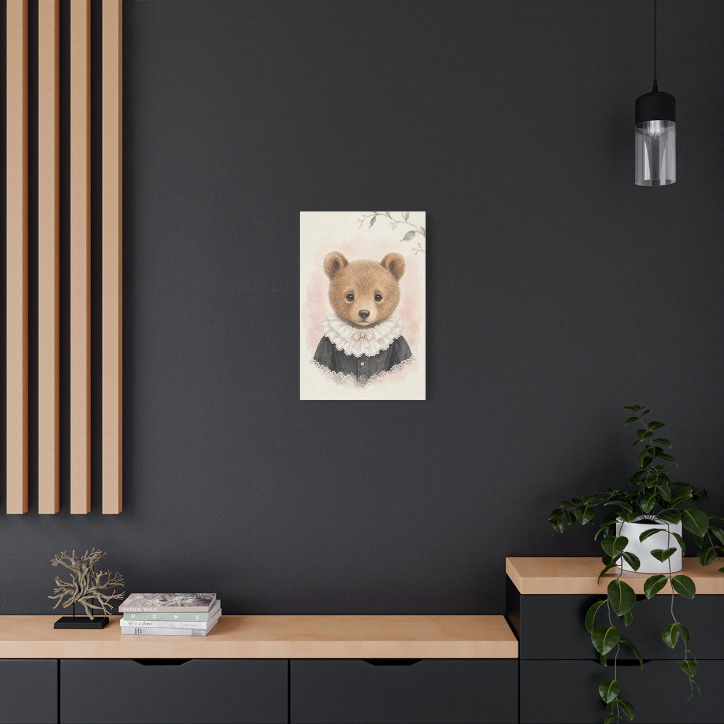 Baby Bear Nursery Canvas Wall Art | Watercolor Animal Print | Kids Room Decor