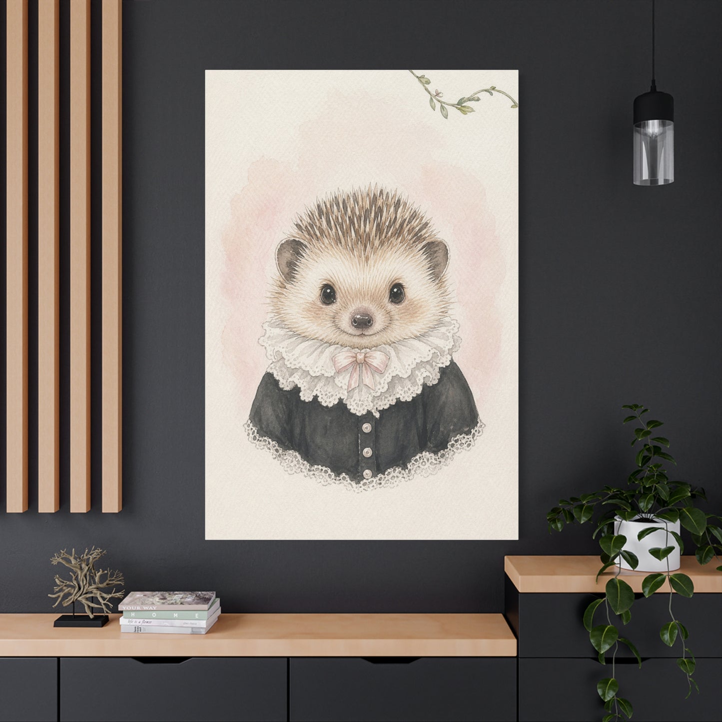 Baby Hedgehog Nursery Canvas Wall Art | Watercolor Animal Print | Kids Room Decor